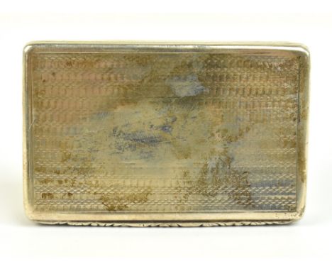 WILLIAM SIMPSON; a William IV hallmarked silver snuff box with bright cut, engraved and reeded detail, Birmingham 1836, 7.4 x