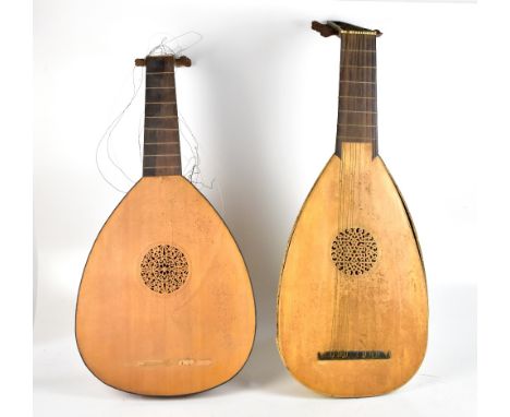 JOHN H DUNCALF; a modern lute for restoration, NRI Manchester 1976, with another unnamed lute for restoration (2).