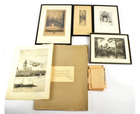 MABEL OLIVER RAE (1868-1956); an archive comprising twelve original copper plates used for her etchings including five Roches