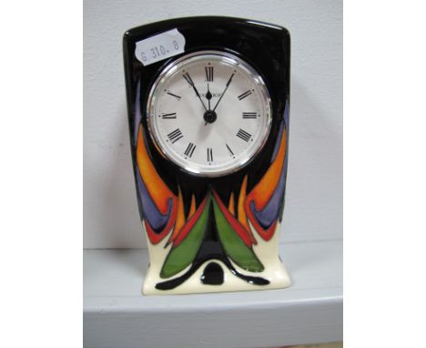 A Moorcroft Pottery Clock, decorated with the Paradise Found design by Vicky Lovatt, shape CL1, impressed and painted factory