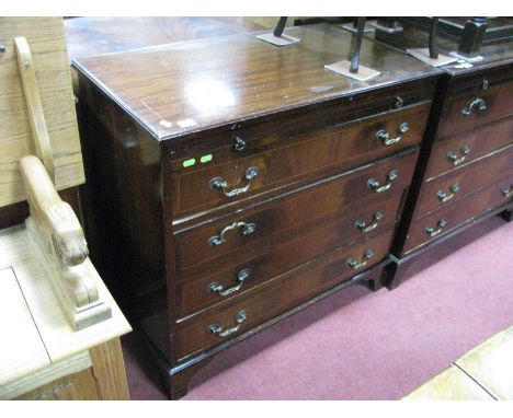 An Early XX Century Mahogany Chest of Drawers, with a moulded edge, brushing slide, four long drawers on bracket feet. 