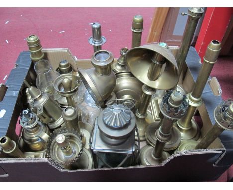 Quantity of Brass Altar Lamps, hurricane lamp.