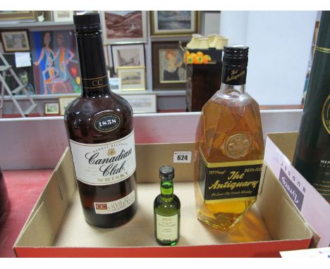 A Bottle of The Antiquary de luxe old scotch whisky, 70 Proof, Canadian Club Blended Whisky, 1 litre, 40% vol.; Quinta do Cas