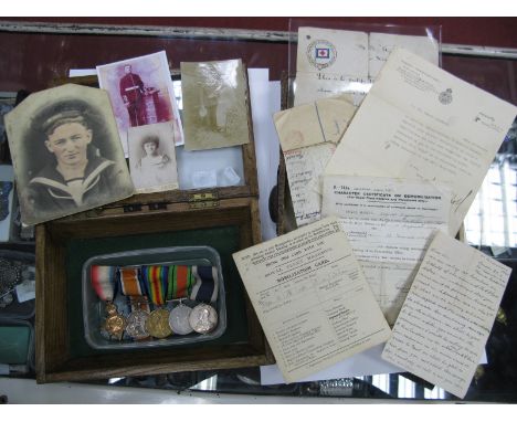 A WWI and Later Royal Navy Marines Medal Group, comprising War Medal, 1914-15 Star, Peace Medal, Royal Naval Long Service and