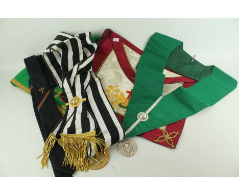An ancient and excepted Rite Supreme Council 33 degree collar and jewel apron  30 degree sash and collarette with jewel, 31 d