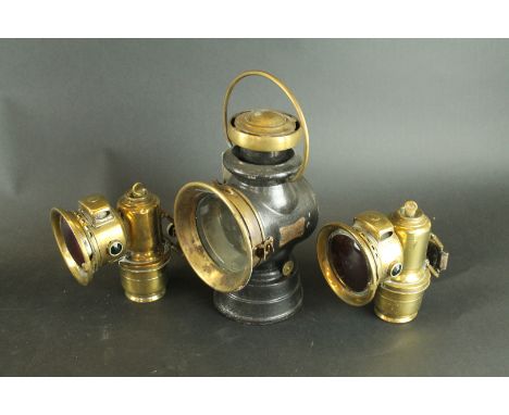 Three vintage Lucas car lampsTo include two Calcia Club examples and a King Road example,  no. 722 example, 