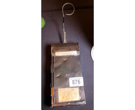 LNER square railway lamp marked return to Ipswich Stowmarket 7323