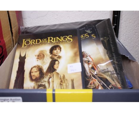 Star Wars bubble packed figures and Lord of the Rings Twin Towers DVD with stamps