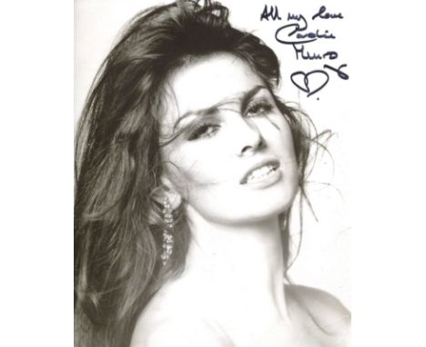 007 Bond girl Caroline Munro signed sexy face 8x10 portrait photo. All autographs come with a Certificate of Authenticity. We