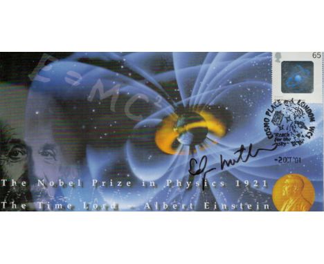 NASA Astronaut  Apollo 14 moonwalker Dr Edgar Mitchell signed Space Nobel Prize 2001 postmarked cover. Commemorates The Nobel