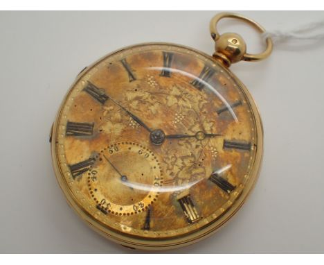 Victorian 18ct yellow gold open face pocket watch with subsidiary seconds dial 93.2g all in CONDITION REPORT: No inscription 