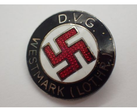 WWII German Nazi DVG Westmark ( Lothr ) enamel badge