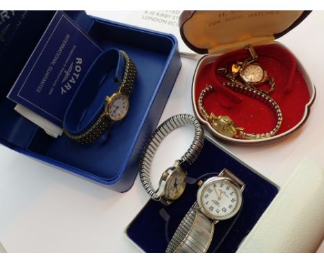 Five ladies wristwatches including boxed Rotary example