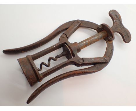 Antique double lever corkscrew by James Heeley and Sons