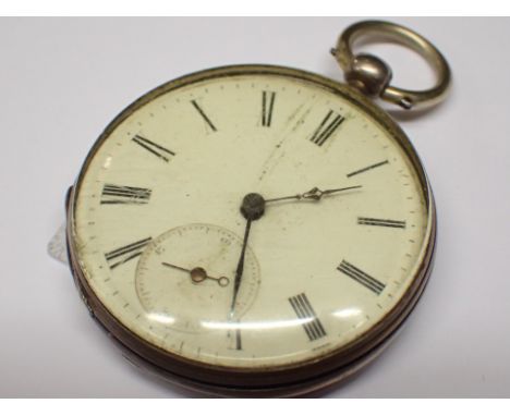 Continental silver open face key wind pocket watch A/F CONDITION REPORT: A/F - Crystal separate and bezel loose. This item is