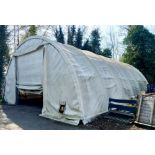 Galvanised steel canopy 12m x 10m with hand winch (includes white canopy cover) PURCHASER TO