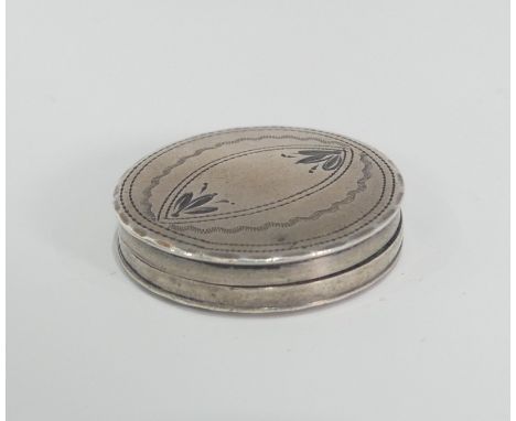 A George III silver Counter Box, by Samuel Pemberton, hallmarked Birmingham 1796, with bright cut decoration, together with a