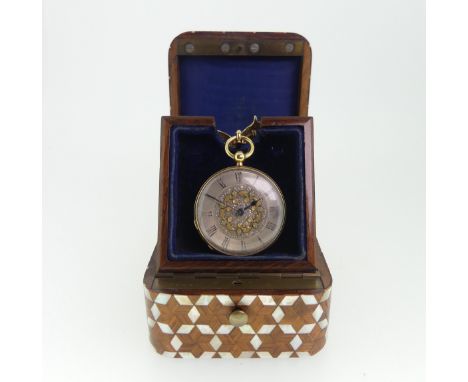 A 19thC Continental 14ct gold, enamel and diamond set Fob Watch, by Rossel &amp; Fils, Geneve, signed on the cuvette and numb