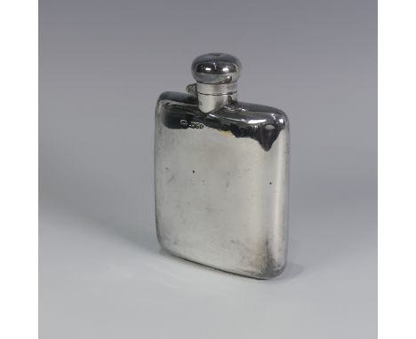 An Edwardian silver Hip Flask, by&nbsp;Marples &amp; Beasley, hallmarked Chester, 1906, of plain square form, bayonet hinged 