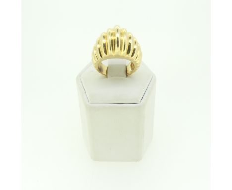 A 14ct gold bombé Dress Ring, with fluted decoration, Size I, 13.2g. 
