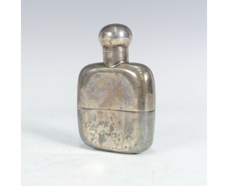 A George V silver Hip Flask, by Wilfred Chidlaw Griffiths, hallmarked Birmingham, 1922, of small size with removable cup base