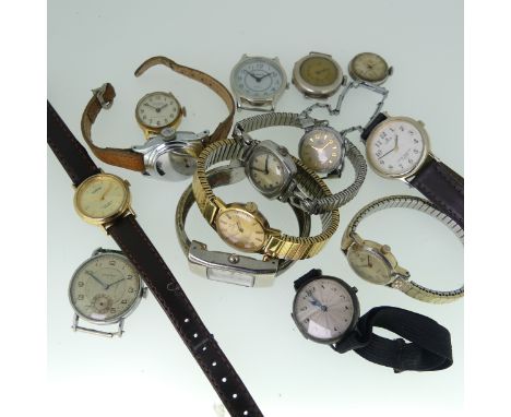 A lady's gold plated Omega Geneve Wristwatch, on replacement expanding metal strap, running, together with a quantity of watc