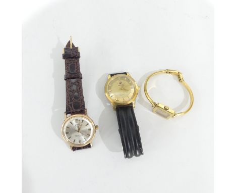 A vintage Rado Incabloc gold plated Wristwatch, with 25-jewels movement, c.1960's, together with an Oris Super 17-jewels gold