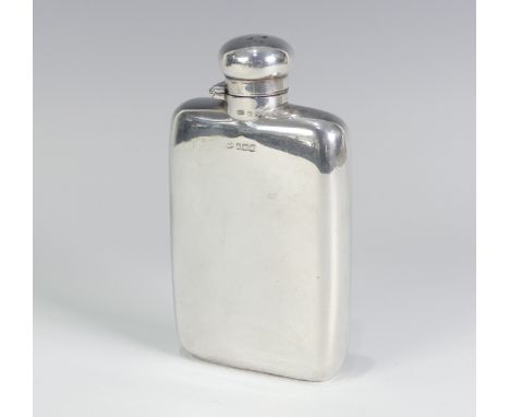 A George V silver Hip Flask, by&nbsp;Marples &amp; Beasley, hallmarked Birmingham, 1918, of plain rounded rectangular form, b