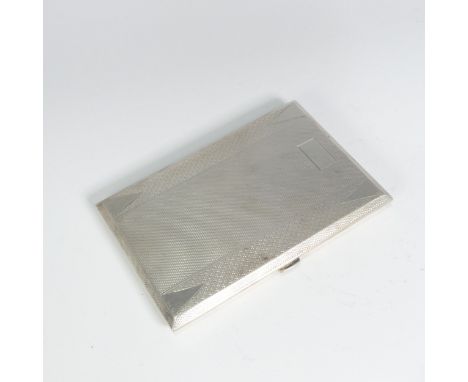 A George V silver Cigarette Case, by S W Goode &amp; Co., hallmarked Birmingham 1933, of hinged rectangular form with engine 