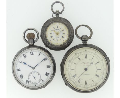 A Victorian silver 'Marine Decimal Chronograph' Pocket Watch, the dial numbered 89659, the case back hallmarked Chester 1879,