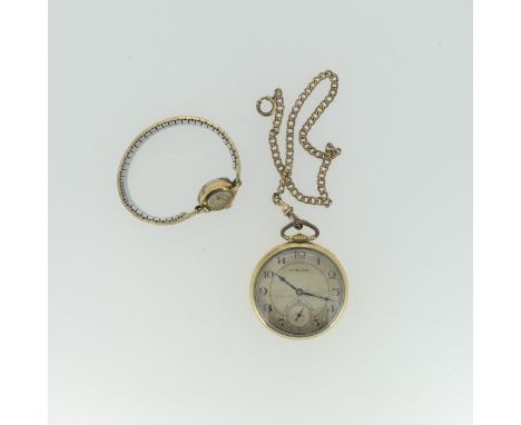 An&nbsp;American gold plated pocket Watch, by Hamilton Watch Co., with 17-jewels movement,&nbsp;currently running,&nbsp;on a 