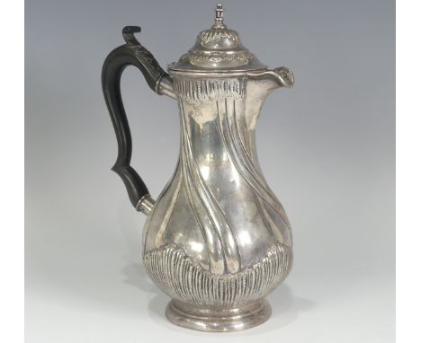 A late Victorian silver Hot Water Pot, by&nbsp;Joseph Rodgers &amp; Sons, hallmarked Sheffield, 1897, of baluster form with d