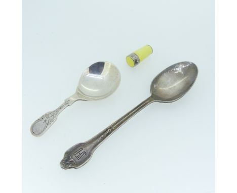 A silver Caddy Spoon, by&nbsp;Francis Howard Ltd., hallmarked Sheffield, 1972, in the Georgian style with bright cut decorati