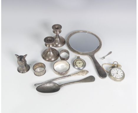 A George V silver backed Hand Mirror, by Charles S Green &amp; Co Ltd., hallmarked Birmingham, 1920, with engine turned decor