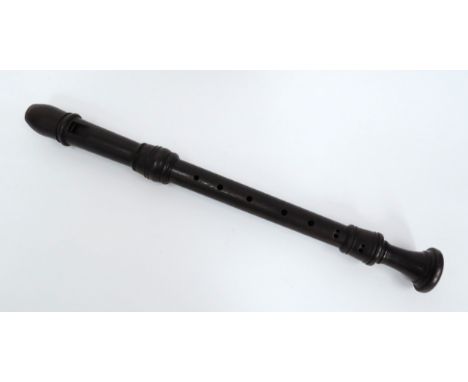 A John Willman Baroque treble recorder, in black wood, serial number 125