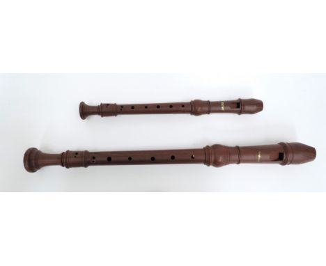 A Triebert Baroque descant recorder in plastic and a Triebert Baroque treble recorder in plastic (2) 