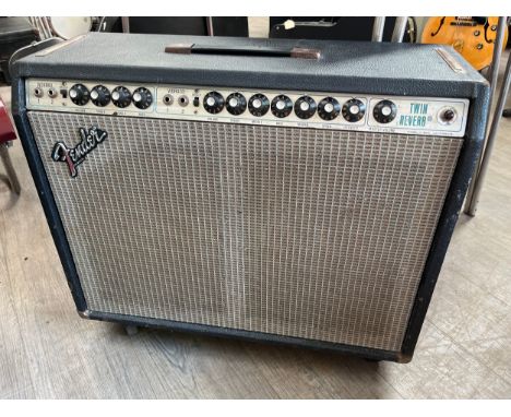 A Fender 1970's Twin Reverb 'Silver Face' amplifier, serial number F954058 over 0830, Fender speakers