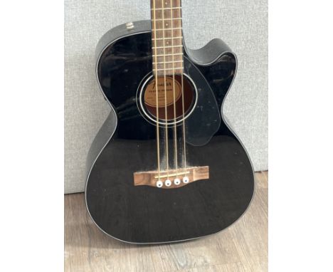 A Fender Classic Design Series CB-60SCE BLK electro acoustic bass guitar, black body