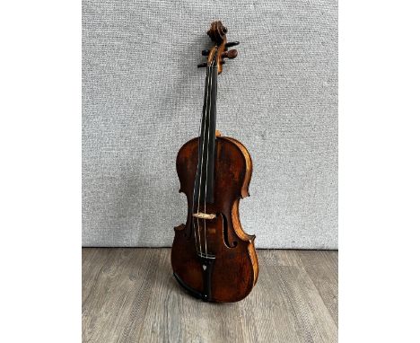 A 19th Century violin, full size (4/4), two-piece back, label marked 'Francieus Gobelli fecit Venitus anno 1770', cased
