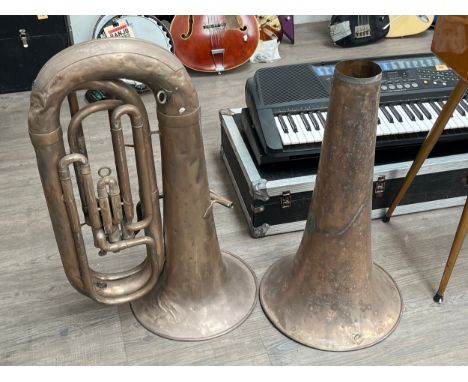 A Salvation Army class A tuba together with a tuba horn (2) 