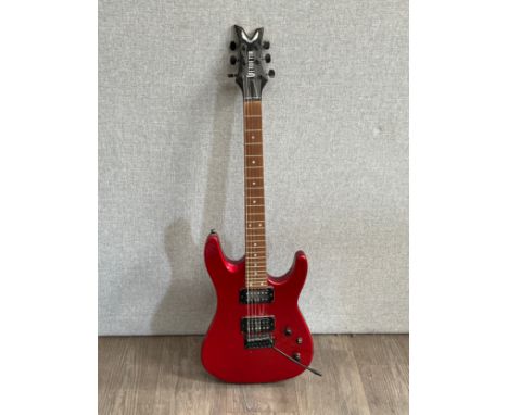 A Dean Vendetta electric guitar in red 