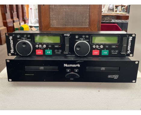 A Numark CDN22 Mk. 4 rack-mounted dual CD player (2) 