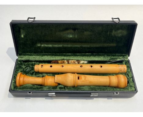 A Baroque tenor in C recorder in A=415, cased, stamped AEL