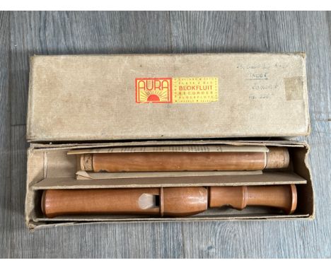 A Coolsma Aura Alto (treble) recorder in original box, circa 1976