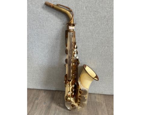 A Grafton plastic saxophone, for renovation a/f, serial number 13419, with case