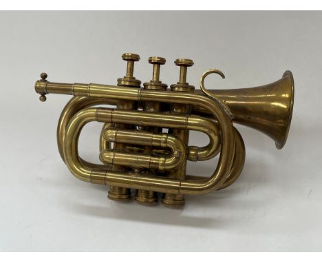 A Bessons &amp; Co. of London brass pocket trumpet, serial number H75983