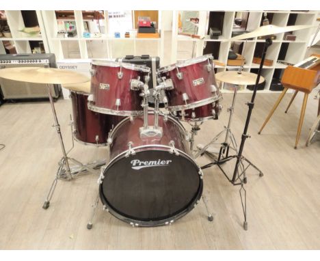 A Premier Olympic five piece drum kit, with cymbals including Zildjian