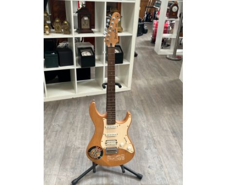 A Yamaha Pacifica electric guitar in the Stratocaster style, serial number 0Y26032, soft cased
