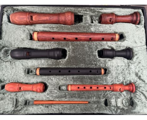 An Albert Lockwood Baroque descant in D recorder, in wood, Albert Lockwood Baroque treble in D recorder, wood and an Albert L