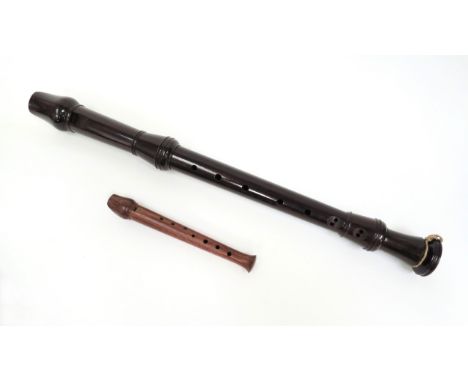 A Kung Baroque Garklein recorder in wood and a Kung Baroque treble recorder in blackwood (2) 